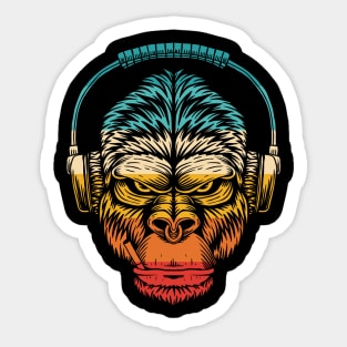 Monkey Music Retro Sticker